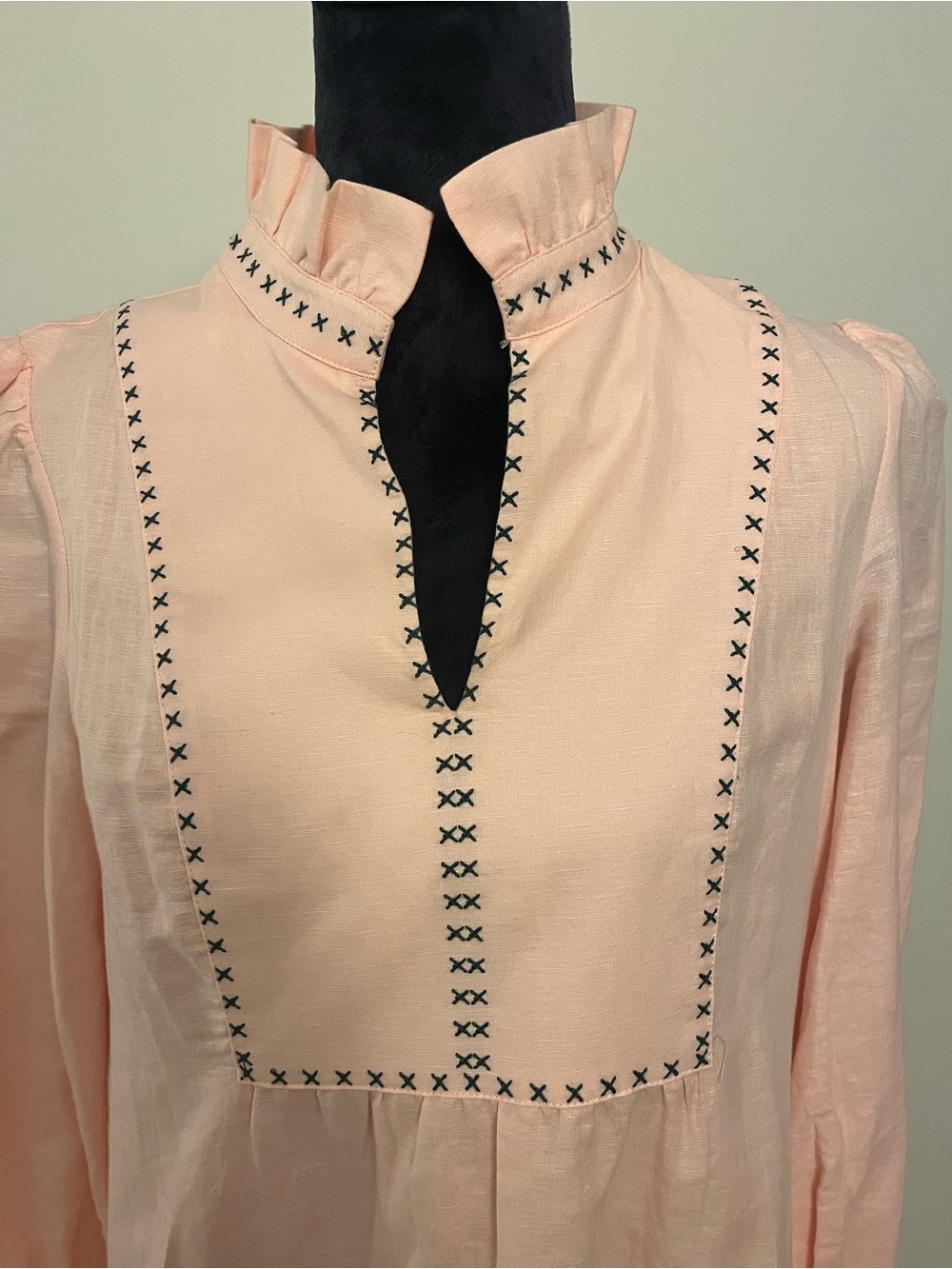 Tuckernuck Pale Pink Embroidered Ruffle-Neck Dress - Picture 2 of 10